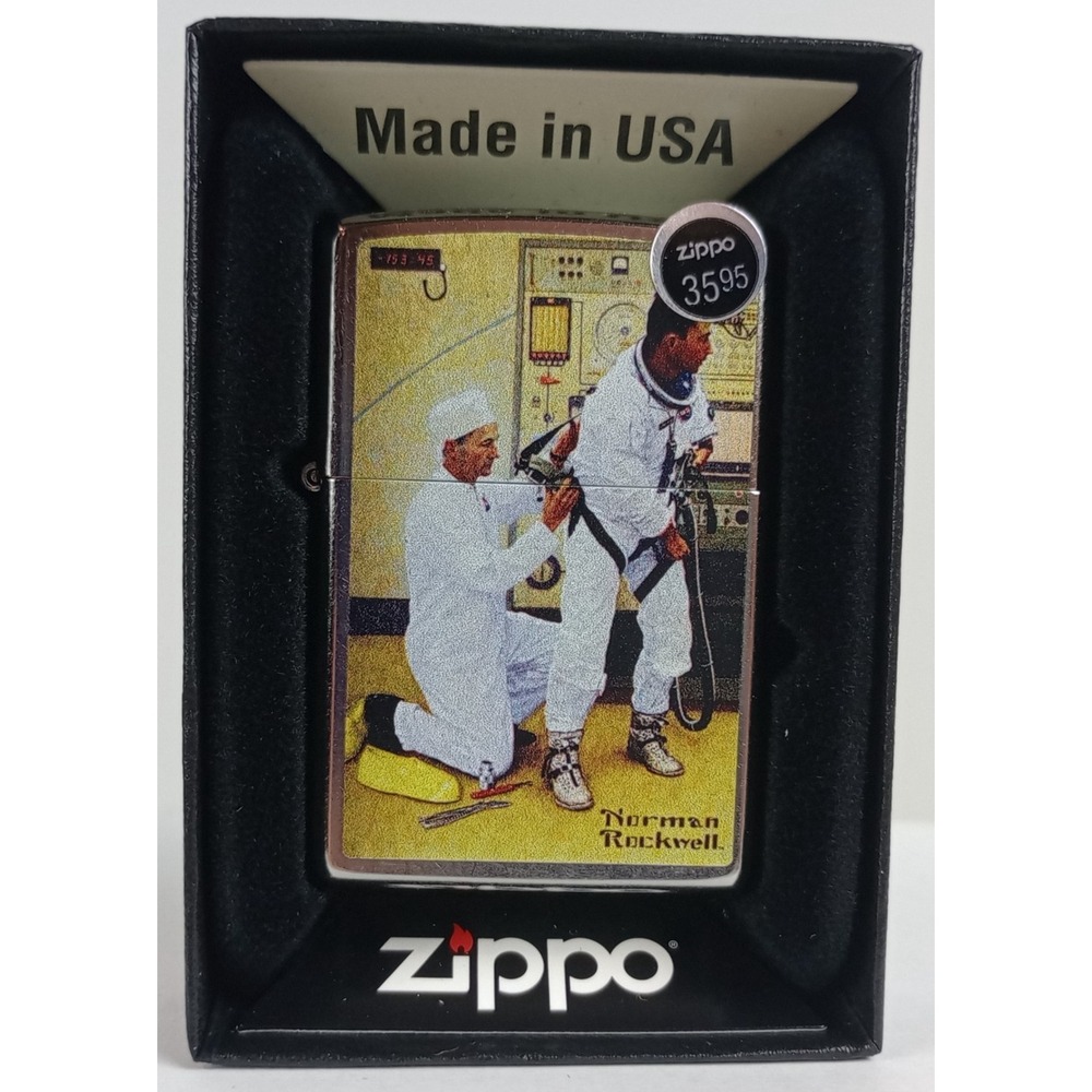 Brand New in Box Genuine Zippo Lighter Grissom Young Norman Rockwell Street Chr.